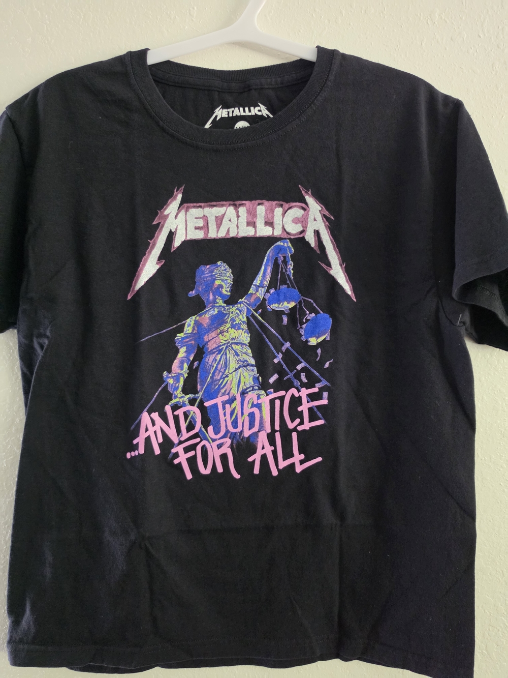 Metallica Kids Black Graphic Tee - Pink/Purple ...And Justice For All Design
